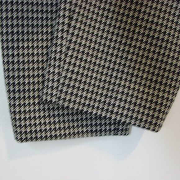 H&M Houndstooth Pants Trousers High Waist Black Brown Cream Stretch Flat Front 2 - Picture 7 of 13
